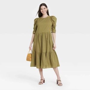 A New Day Green Eyelet Midi